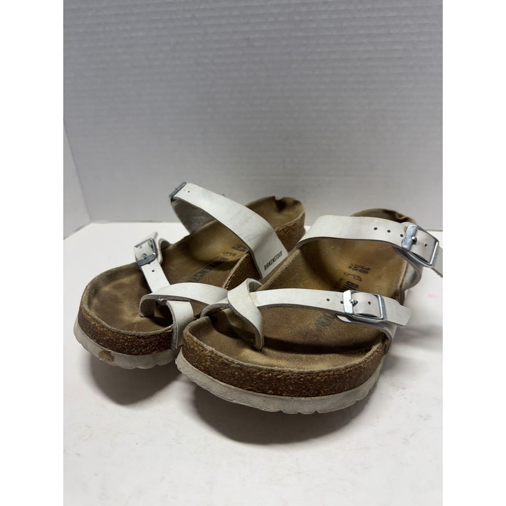 Birkenstock Mayari White Birko-Flor Toe Loop Sandals Womens 38 7